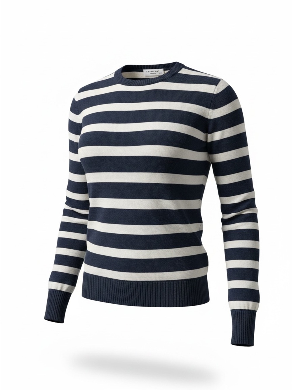 Equipment Navy and White Striped Crewneck Sweater - Women